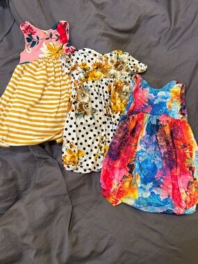 Girls Bright Multicolor Floral Summer Rompers